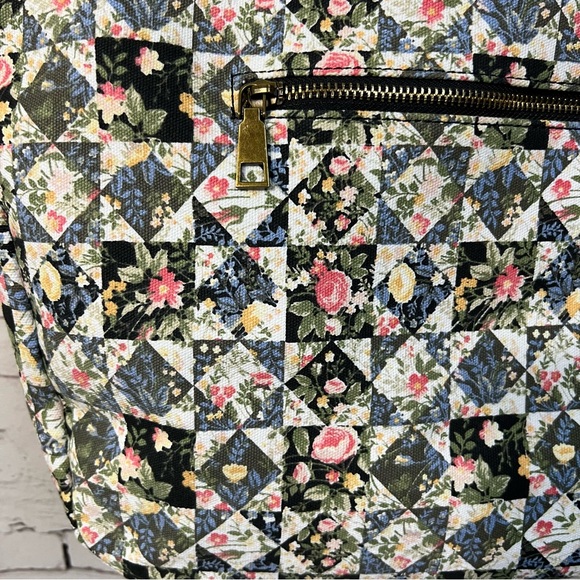 Farmhouse Is My Style Canvas Tote Purse Patchwork Quilt Print Rope Handle Floral - Picture 12 of 13